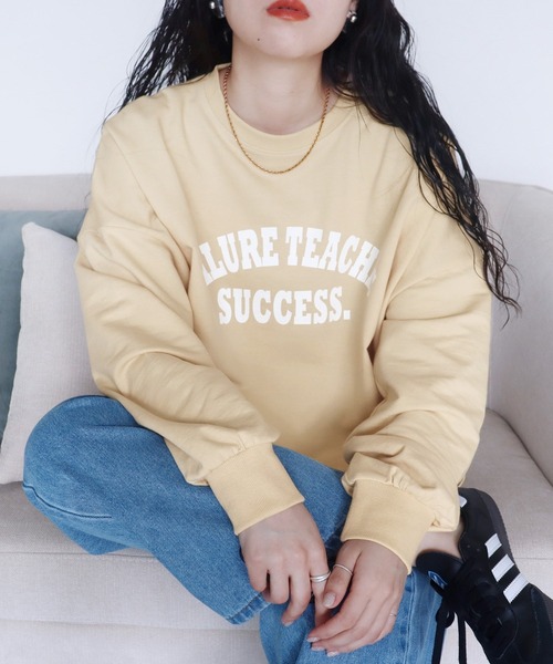 「reca」 スウェットカットソー FREE チャコールグレー×ブラック レディース_画像7