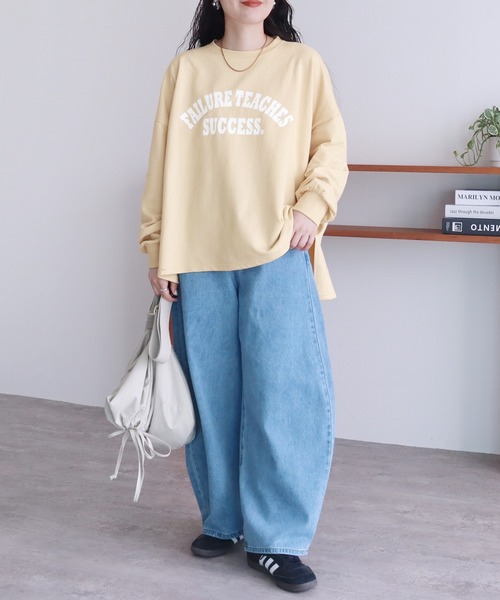 「reca」 スウェットカットソー FREE チャコールグレー×ブラック レディース_画像8