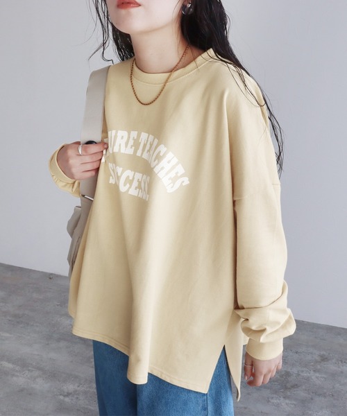 「reca」 スウェットカットソー FREE チャコールグレー×ブラック レディース_画像9