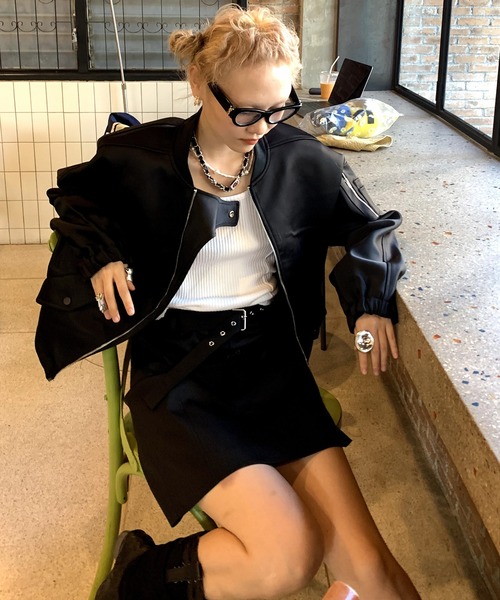 「LONSLAN」 ブルゾン FREE ブラック レディース_画像2