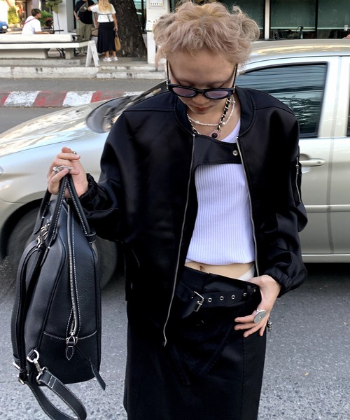 「LONSLAN」 ブルゾン FREE ブラック レディース_画像4