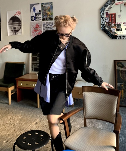 「LONSLAN」 ブルゾン FREE ブラック レディース_画像9