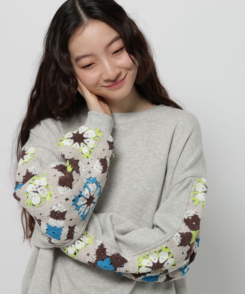 「niko and...」 スウェットカットソー MEDIUM チャコール レディース_画像6