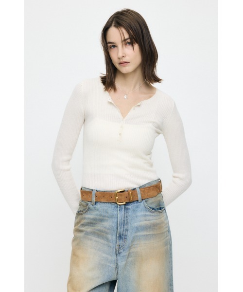 moussy HENLY NECK LOOSEニット　ヘンリーネックルーズニット MOUSSY（マウジー） ニット セーター 「26年SS新作」CALM TOUCH HENRY