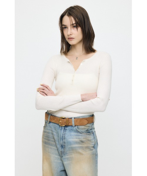 MOUSSY（マウジー） ニット セーター 「26年SS新作」CALM TOUCH HENRY