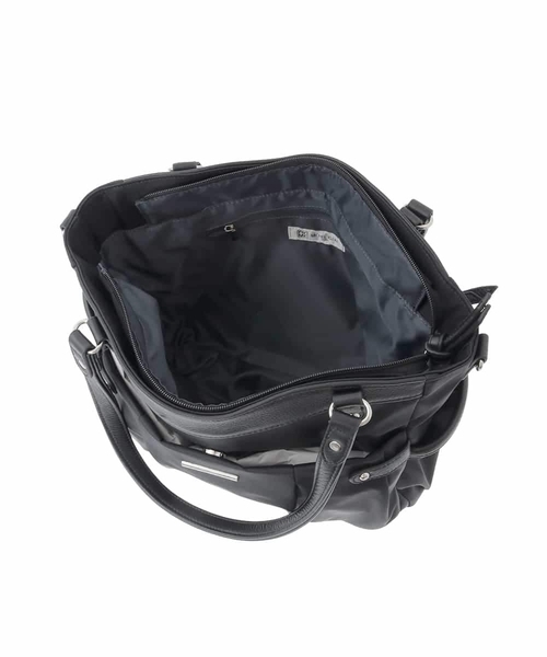 トートバッグ 「撥水/2WAY/A4収納可」サイドポケットパイピングバッグ レディースの画像