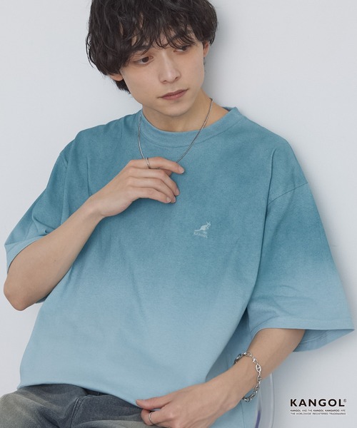 KANGOL（カンゴール） tシャツ 別注 ワンポイントロゴ刺繍 スプレー