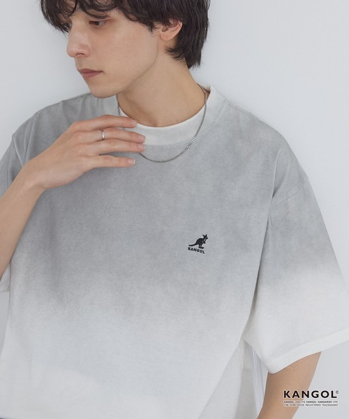 KANGOL（カンゴール） tシャツ 別注 ワンポイントロゴ刺繍 スプレー
