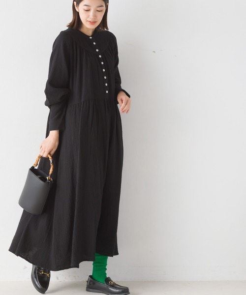 「OMNES」 長袖ワンピース FREE ブラック レディース_画像7