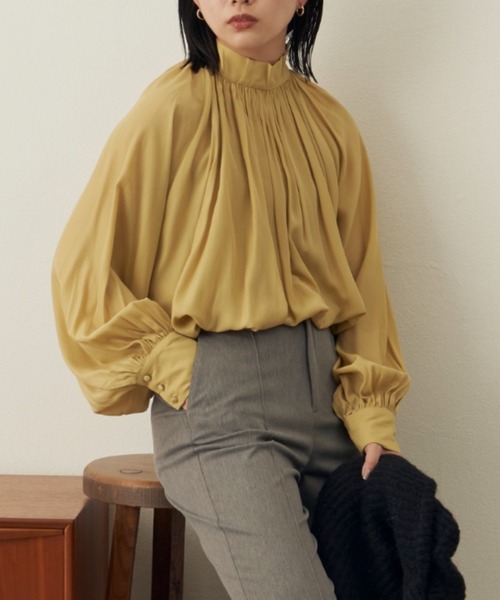 「Aunt Marie's」 長袖ブラウス FREE イエロー レディース_画像7