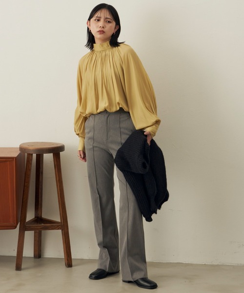 「Aunt Marie's」 長袖ブラウス FREE イエロー レディース_画像9