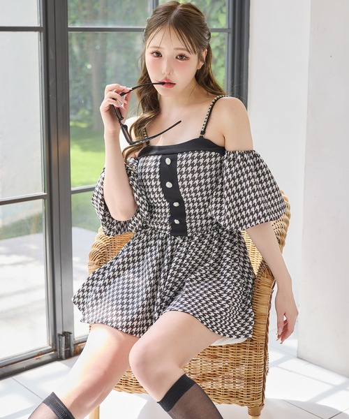 one after another NICE CLAUP 水着 オフショルミニワンピースswimwear