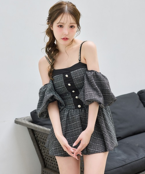 one after another NICE CLAUP 水着 オフショルミニワンピースswimwear