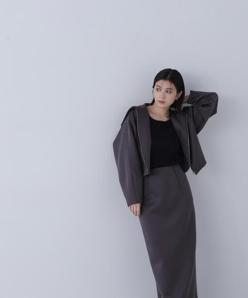 「NATURAL BEAUTY BASIC」 セットアップ MEDIUM グレー レディースの画像