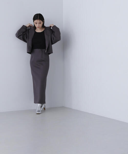 「NATURAL BEAUTY BASIC」 セットアップ MEDIUM グレー レディースの画像