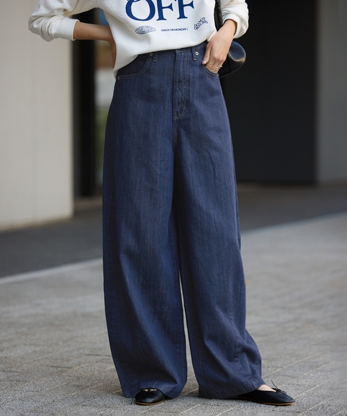 「SLOBE IENA」 デニムパンツ 34 ネイビー レディース