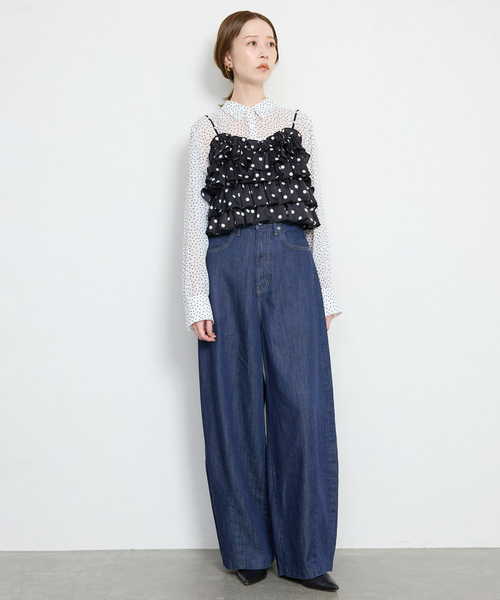 「SLOBE IENA」 デニムパンツ 34 ネイビー レディース