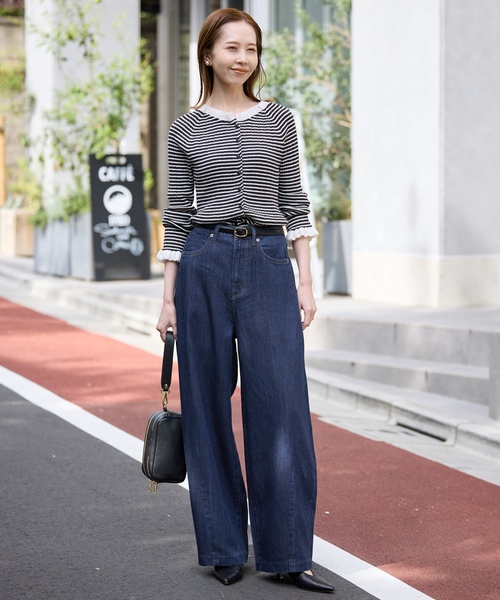 「SLOBE IENA」 デニムパンツ 34 ネイビー レディース