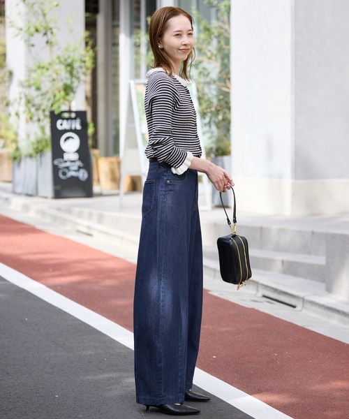 「SLOBE IENA」 デニムパンツ 34 ネイビー レディース