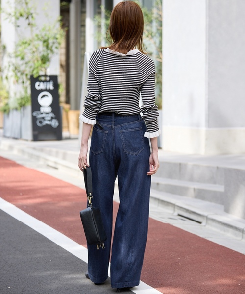 「SLOBE IENA」 デニムパンツ 34 ネイビー レディース