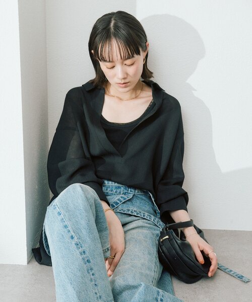 ◆トップス◆軽くてサラサラ、涼しい‼️これからの季節に重宝❣️ポイントの消化にも RIVE DROITE（リヴドロワ） ブラウス シャツ 「涼し気な抜け感