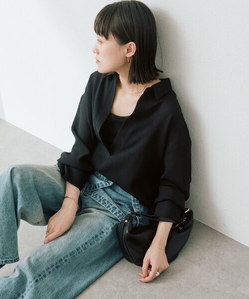 ブラウス シャツ 「通気性/手洗い可」メッシュスキッパーシャツ レディースの画像