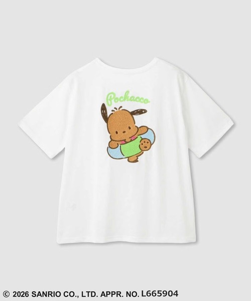 tシャツ Sanrio 日焼けキャラクターサガラ刺繍 Tシャツ レディース