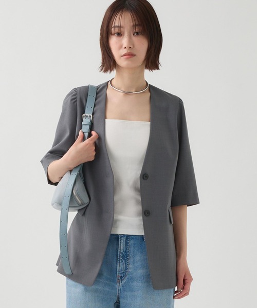 BABYLONE 2026ss 五分袖ジャケット BABYLONE（バビロン） ジャケット ノーカラージャケット 5部袖