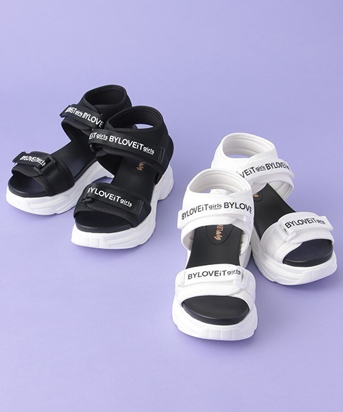 「by LOVEiT」 「KIDS」フラットサンダル 24cm ブラック キッズ_画像8