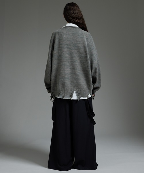 「cussil」 ニットカーディガン X-SMALL チャコールグレー メンズ_画像7