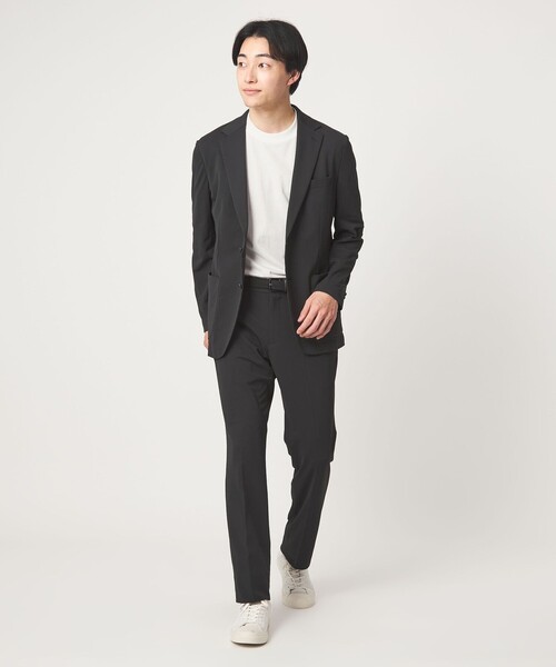 tシャツ A+ COOL ミジンボーダー ビズ クルーネック カットソー Tシャツ -接触冷感・吸水速乾- メンズの画像