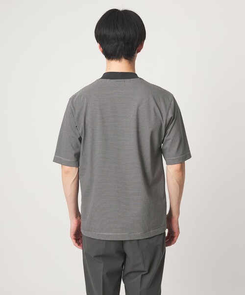 tシャツ A+ COOL ミジンボーダー ビズ クルーネック カットソー Tシャツ -接触冷感・吸水速乾- メンズの画像