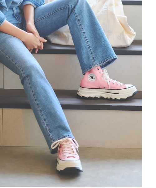 CONVERSE（コンバース） ハイカットスニーカー 5h ピンク メンズ