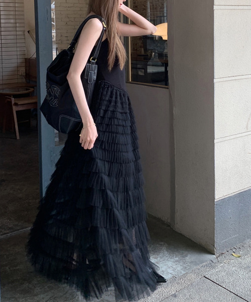 「DAY CLOSET」 キャミソールワンピース M ブラック レディース_画像5