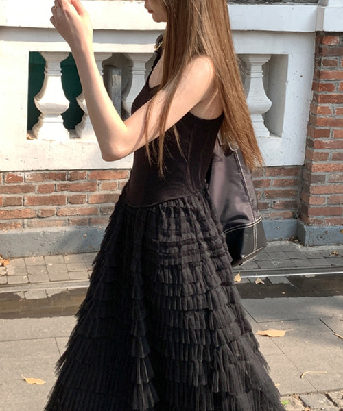 「DAY CLOSET」 キャミソールワンピース M ブラック レディース_画像7