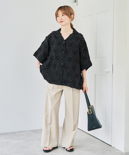 crinkle crinkle crinkle 刺繍 シャツ スピック&スパン Spick＆Span（スピック アンド スパン） ブラウス シャツ crinkle