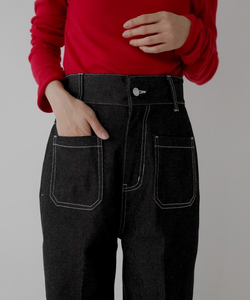 「hellam」 デニムパンツ SMALL インディゴブルー レディース_画像6