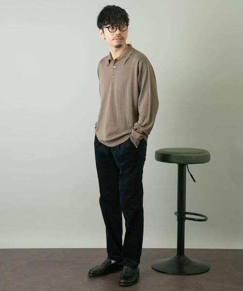 「URBAN RESEARCH ROSSO MEN」 長袖ポロシャツ LARGE ネイビー メンズ_画像8
