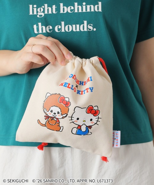 バニー＆マッティTシャツ＆ハンカチ＆巾着3点セット①サンリオ1976年当時物あり Honeys（ハニーズ） モンチッチ×サンリオキャラクターズ／巾着