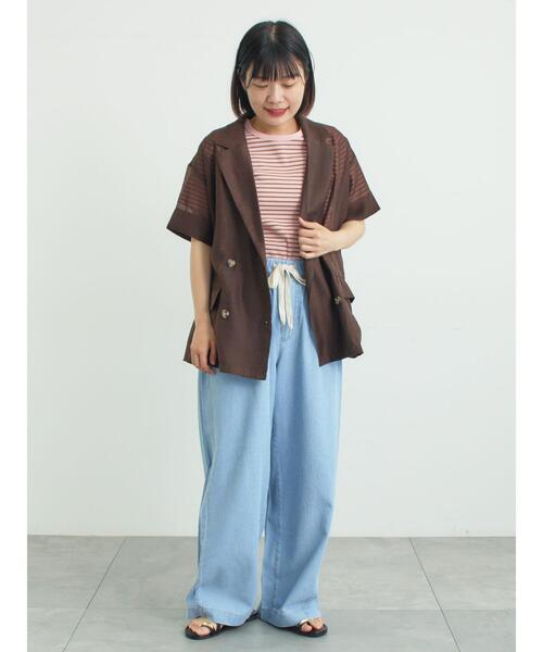 パンツ 「接触冷感」デニムイージーパンツ レディースの画像