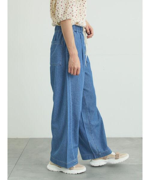 パンツ 「接触冷感」デニムイージーパンツ レディースの画像