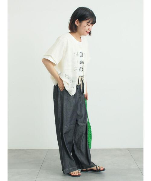 パンツ 「接触冷感」デニムイージーパンツ レディースの画像