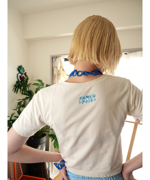 「PAMEO POSE」 半袖Tシャツ FREE アイボリー レディース_画像7