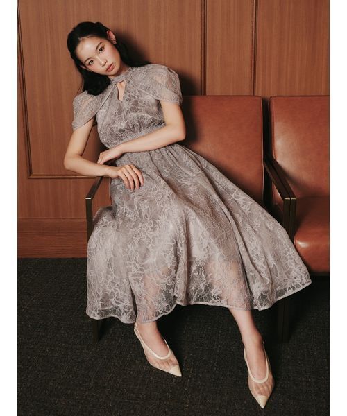 snidel レース パーティードレス SNIDEL（スナイデル） ドレス ケープデザインレースドレス : ZOZOTOWN