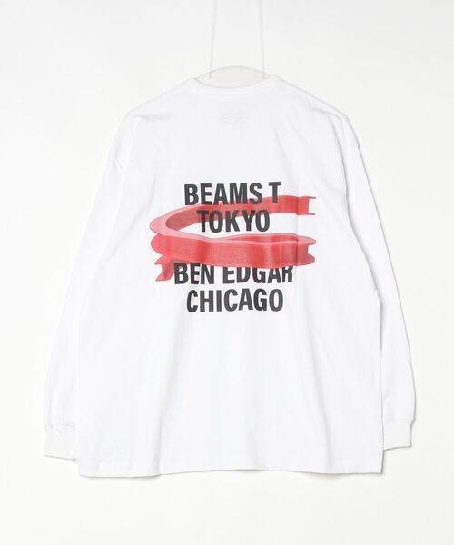「BEAMS T」 長袖Tシャツ L ホワイト メンズ_画像2
