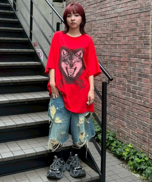 Candy Stripper（キャンディーストリッパー） tシャツ 半袖 WOLFY BIG