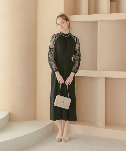「Dorry Doll」 長袖ワンピース MEDIUM ネイビー レディース_画像2