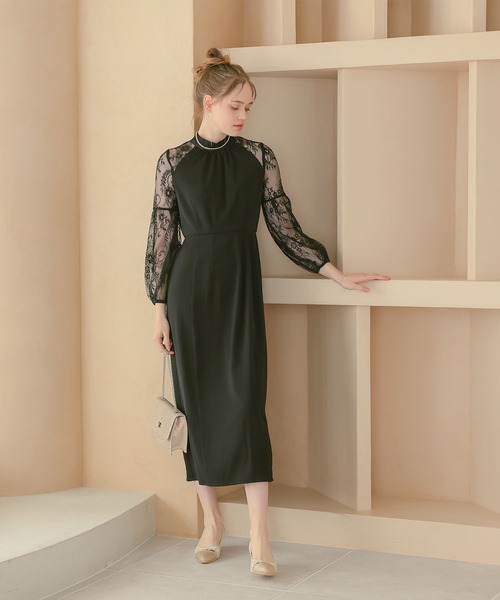「Dorry Doll」 長袖ワンピース MEDIUM ネイビー レディース_画像3