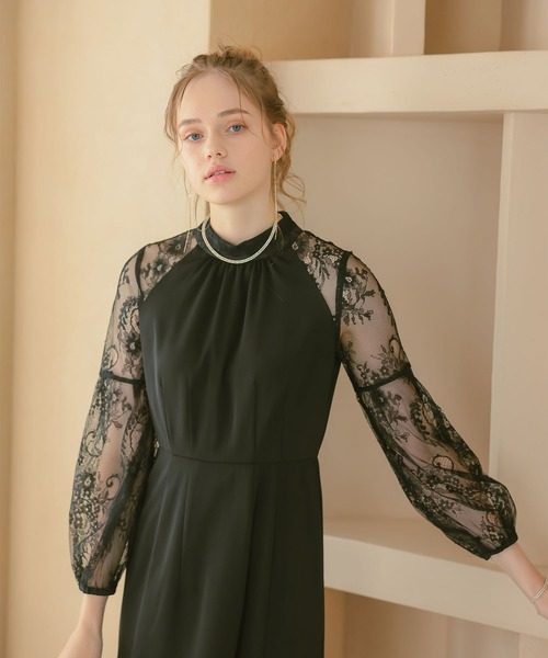 「Dorry Doll」 長袖ワンピース MEDIUM ネイビー レディース_画像5
