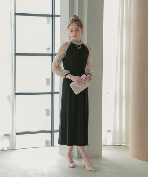「Dorry Doll」 長袖ワンピース MEDIUM ネイビー レディース_画像7